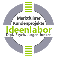 Kundenprojekte Marktführer Ideenlabor Ideenfindung Innovation Diplom Psychologe Jürgen Junker Innovationsworkshops, Kreativitätstechniken, Design Thinking Sessions, Seminare, Coaching und Beratung rund um Kreativität und Ideenfindung